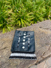 TKC Beaded Fringe Black Leather Pouch