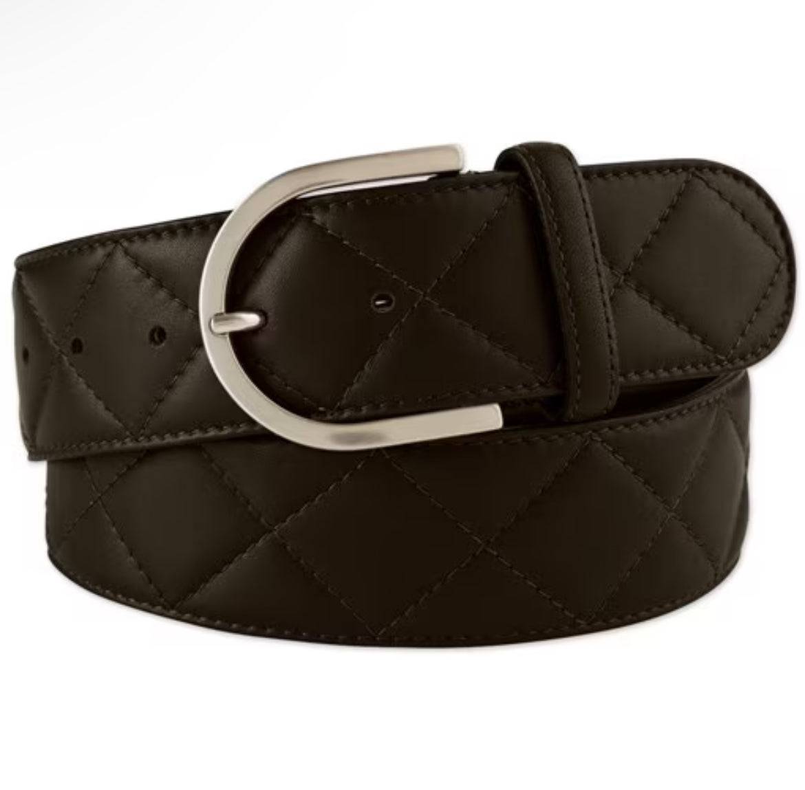 Tailored Sportsman Quilted C Belts - Espresso/Silver  display picture 1