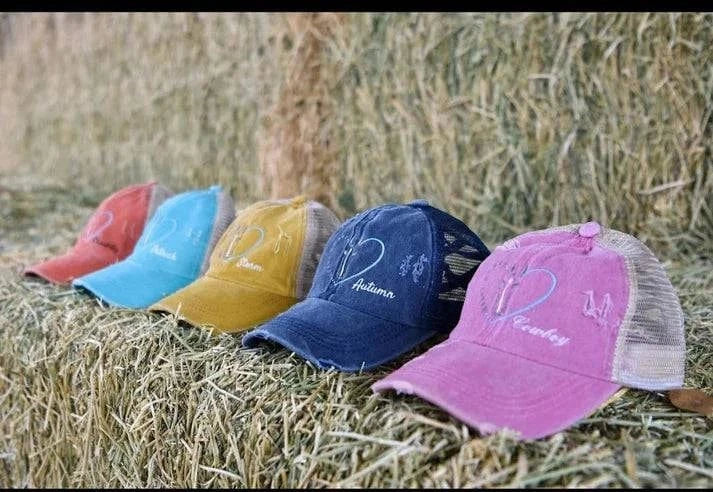 Heart Horse Distressed Trucker Hat - Exceptional Equestrian 