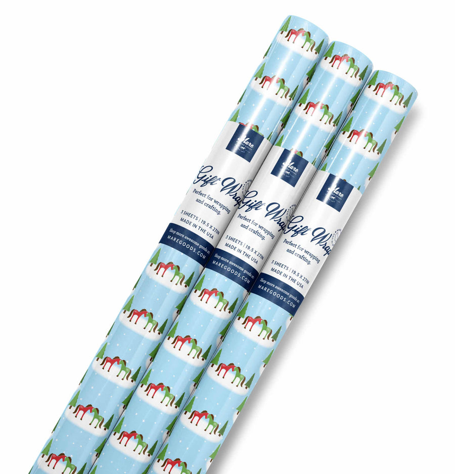 Mare Modern Goods - Gift Wrap - Snow Ponies