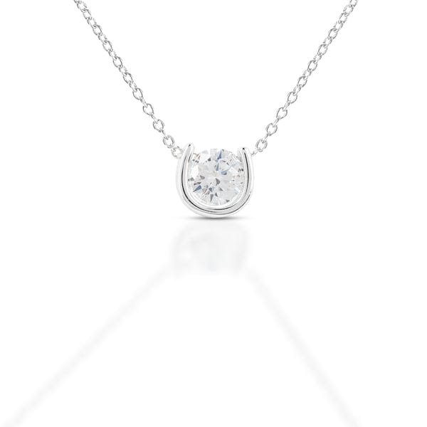 Kelly Herd - Small Brass Horseshoe Necklace with Center Stone