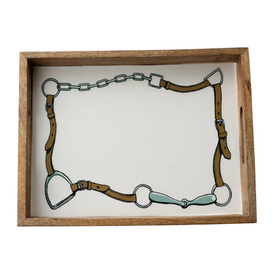 Huntley Equestrian Bridle and Bit Wooden Serving Tray (2 Sizes)