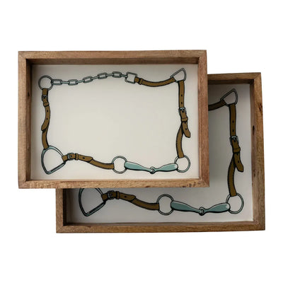 Huntley Equestrian Bridle and Bit Wooden Serving Tray (2 Sizes)