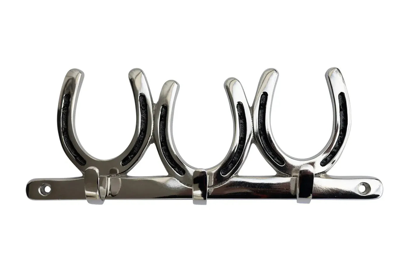 Huntley Equestrian Silver Horseshoe Wall Hook Rack
