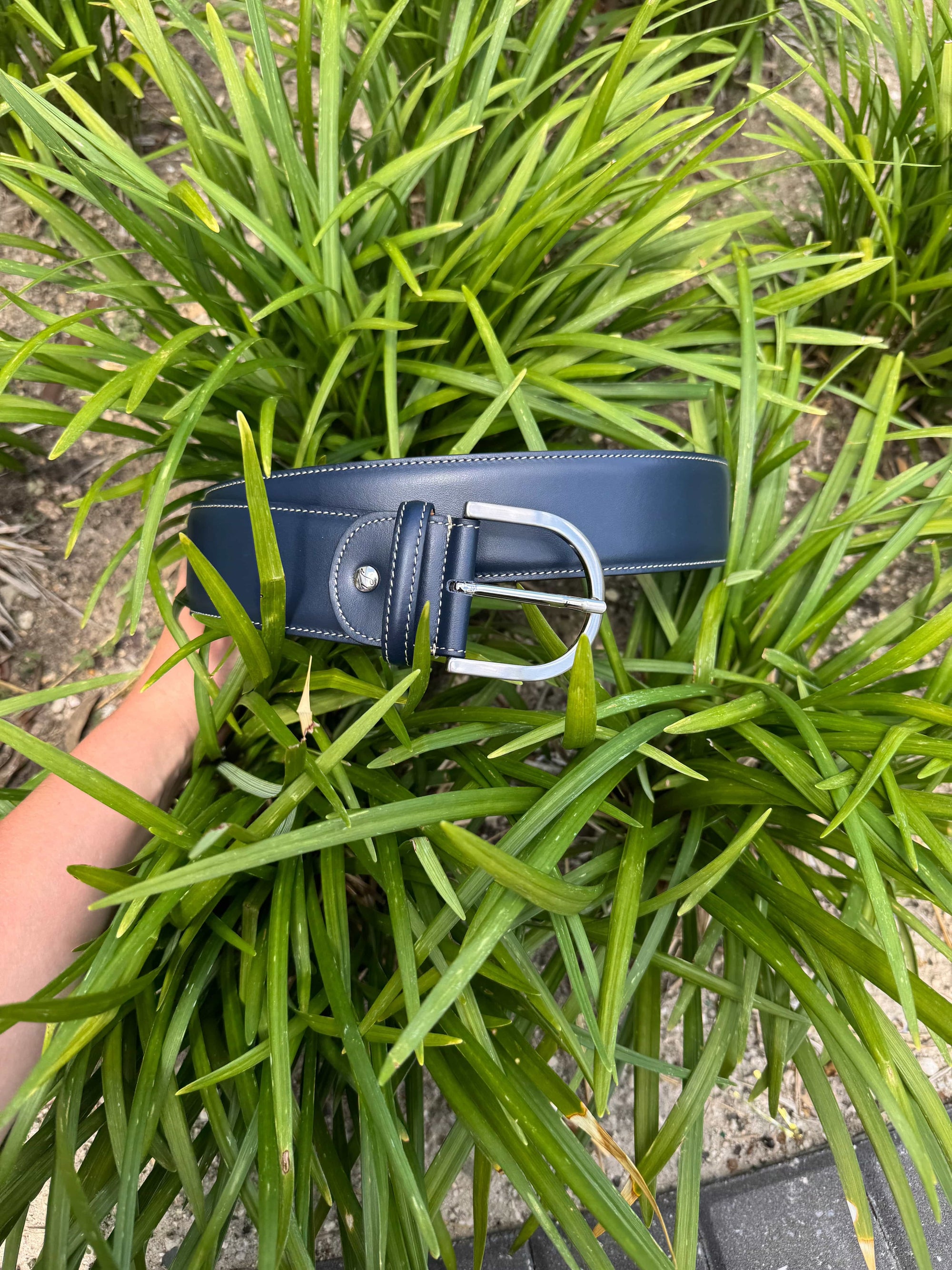 Tailored Sportsman Belts -  In Contrast - Navy/Silver TS25