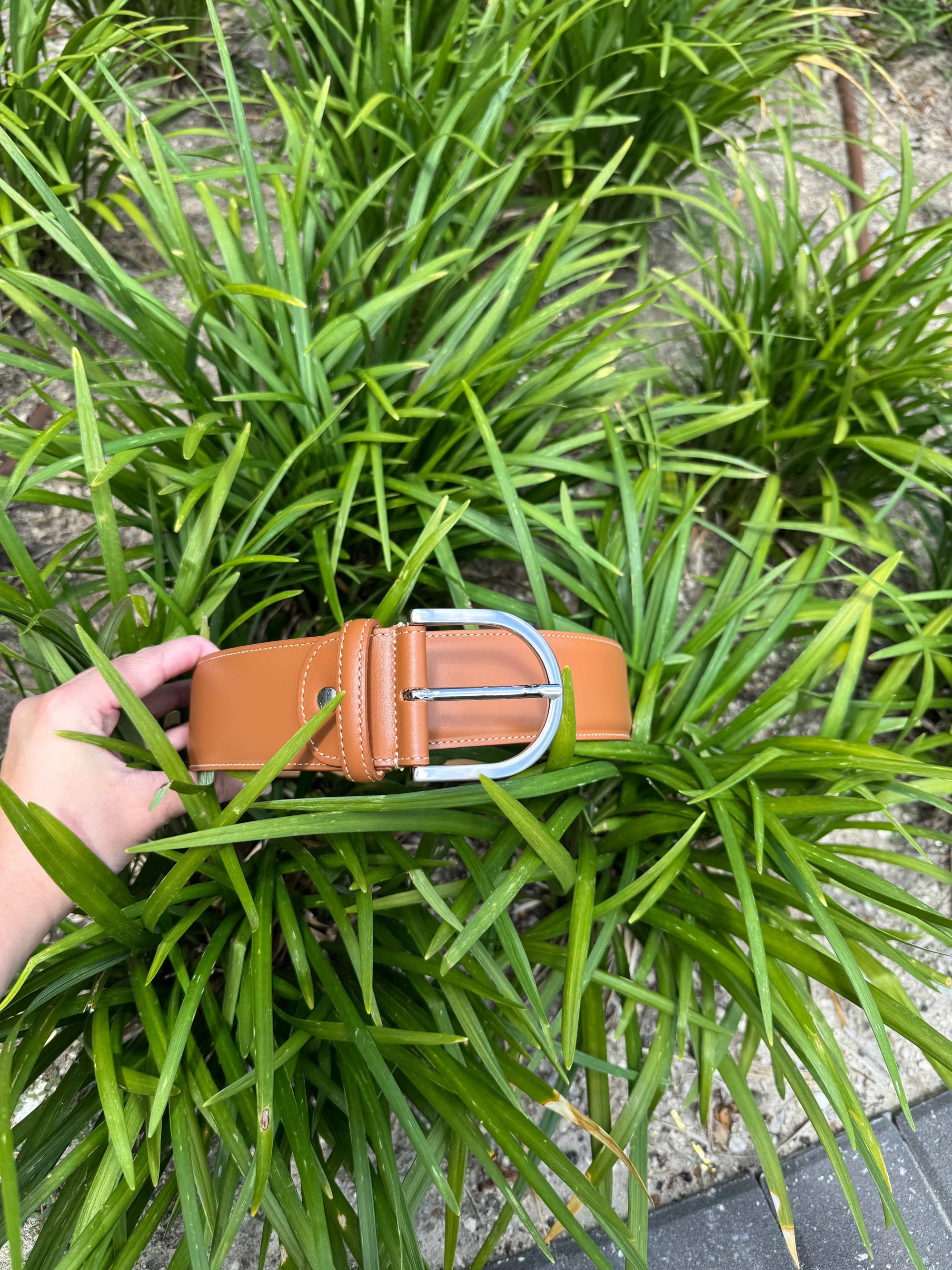 Tailored Sportsman Belts -  In Contrast - Saddle/Silver TS25