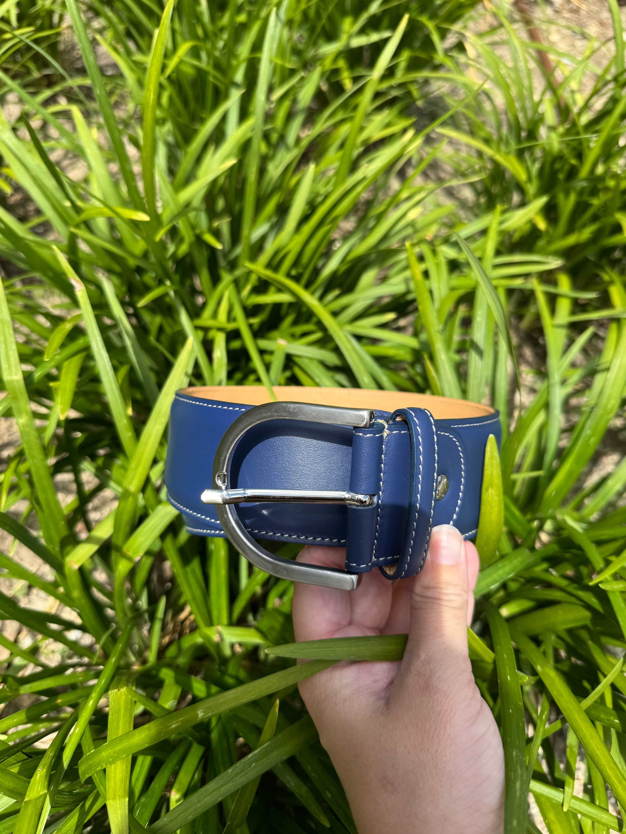 Tailored Sportsman Belts -  In Contrast - Sailor Blue/Silver TS25