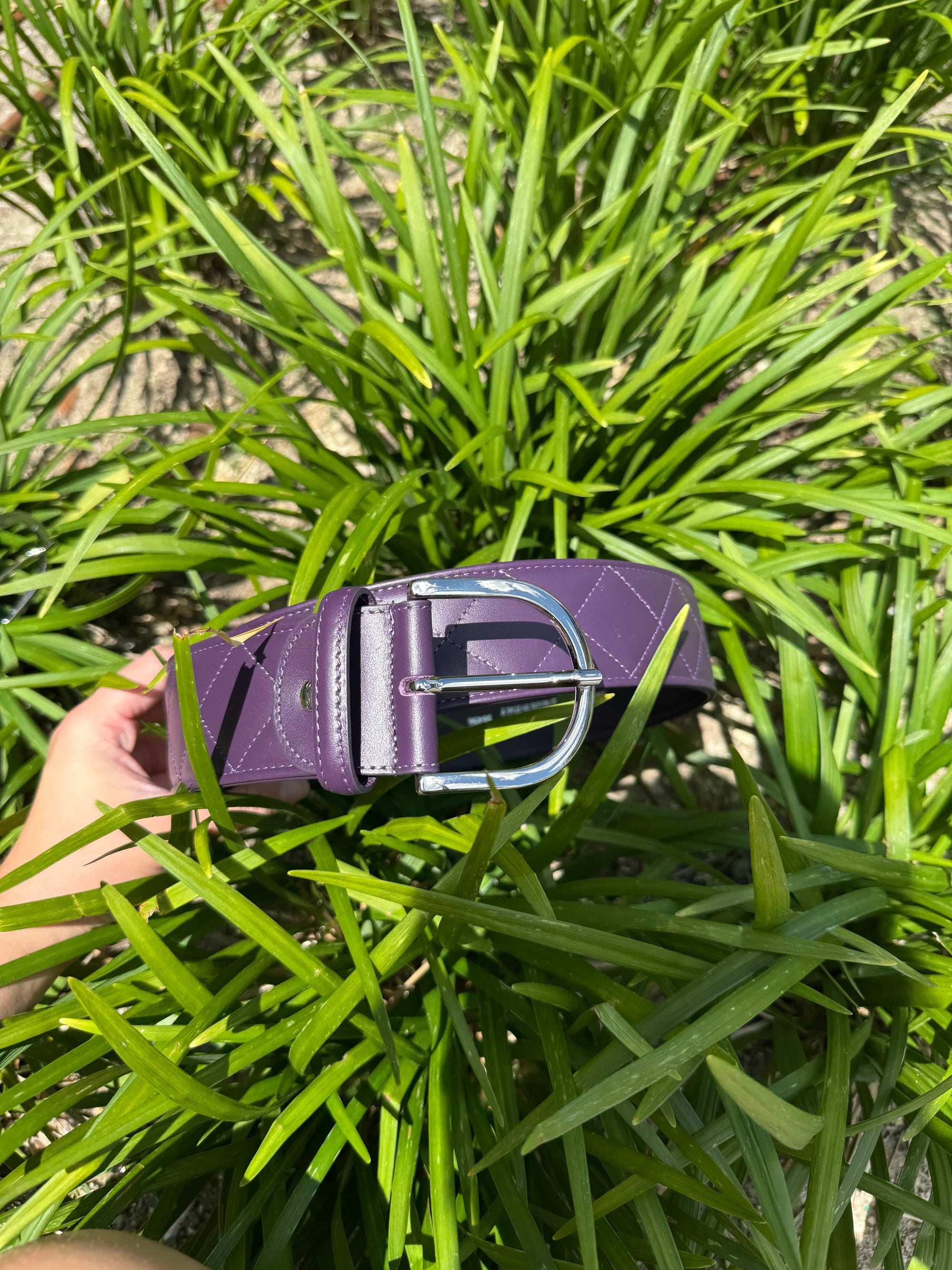 Tailored Sportsman Quilted C Belts -  Grape/Silver TS25