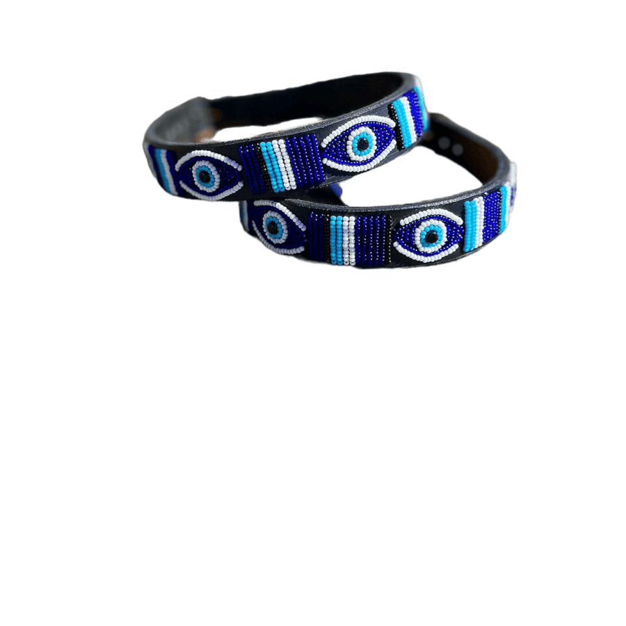 "Evil Eye" Beaded Dog Collar - Exceptional Equestrian 