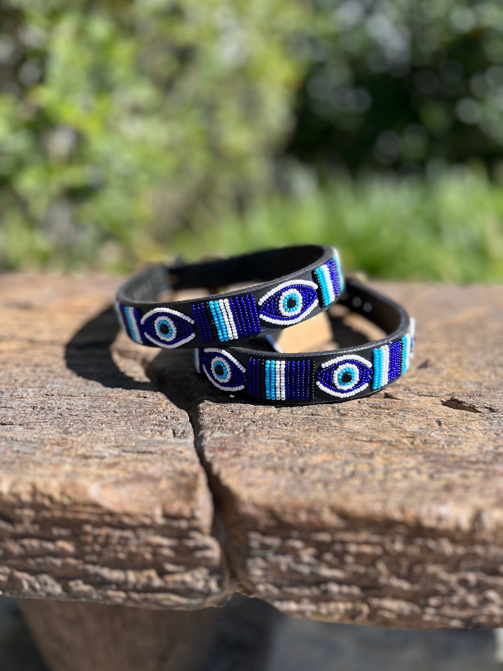 "Evil Eye" Beaded Dog Collar - Exceptional Equestrian