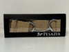 Pesazia - Logo Stretch Bit Belts - Beige Textured w/ Silver Snaffle Bit