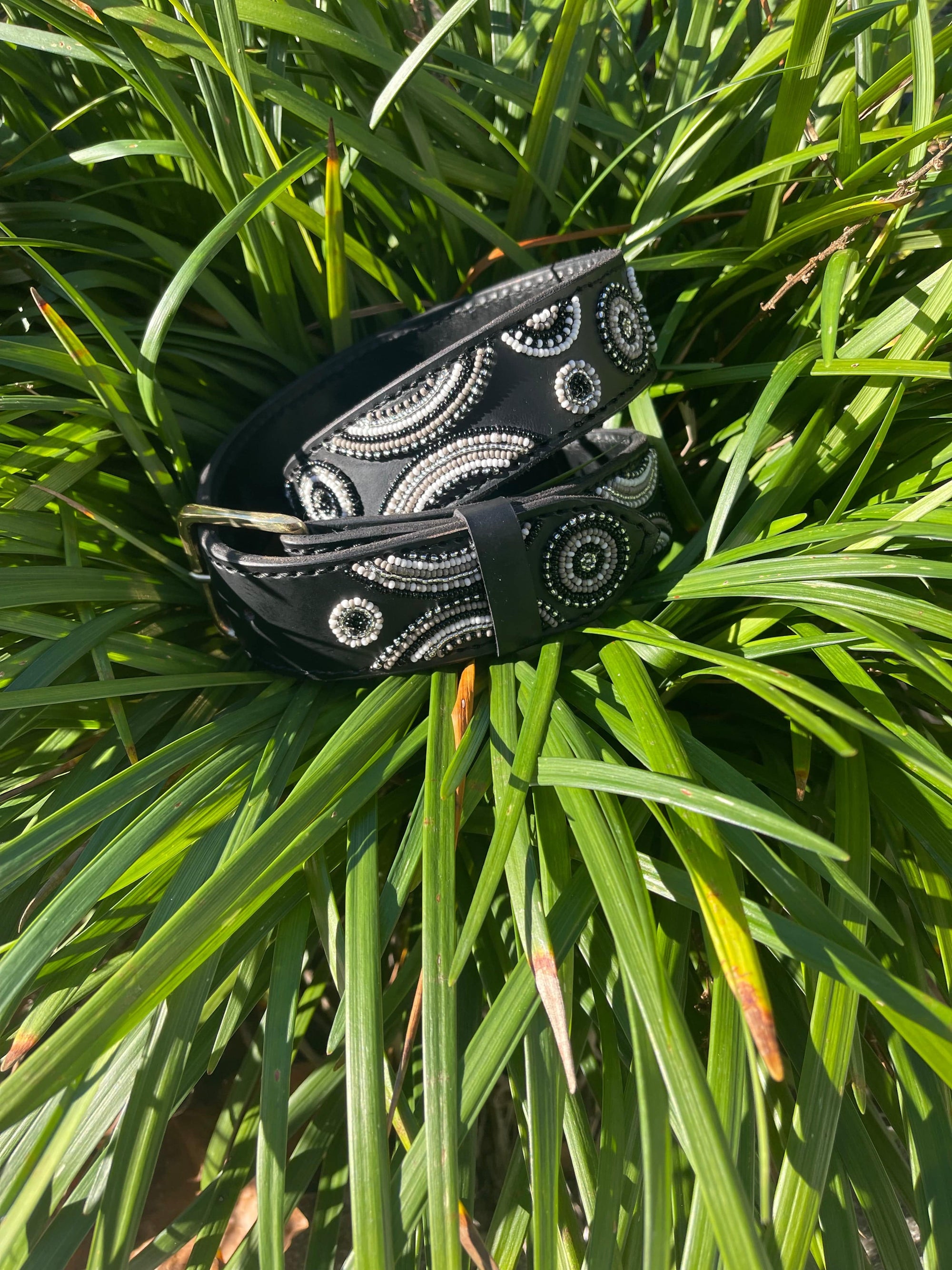 Bezana Belt - Greys - Brass Buckle