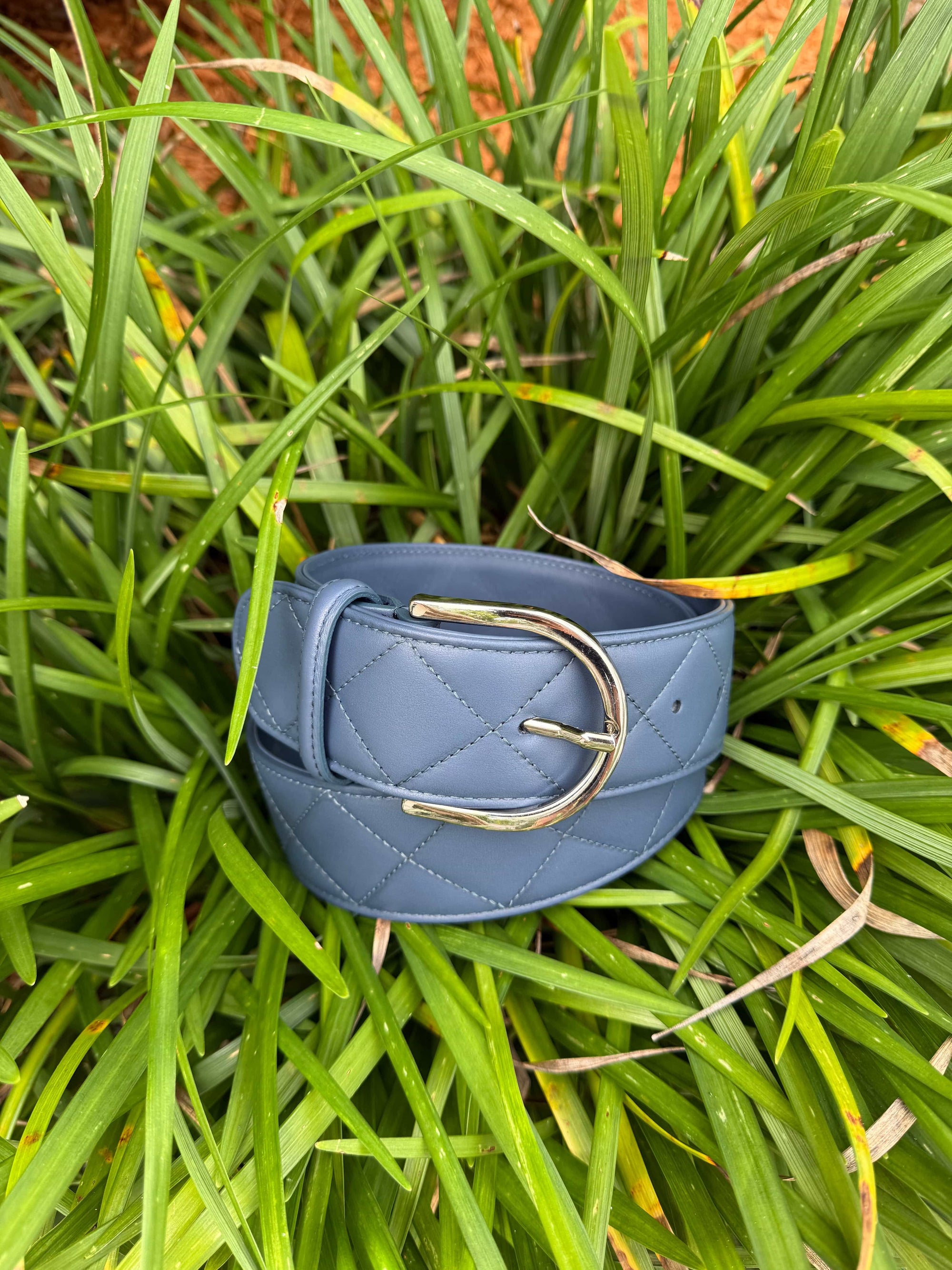 Tailored Sportsman Quilted C Belts -  Jeans/Silver TS25