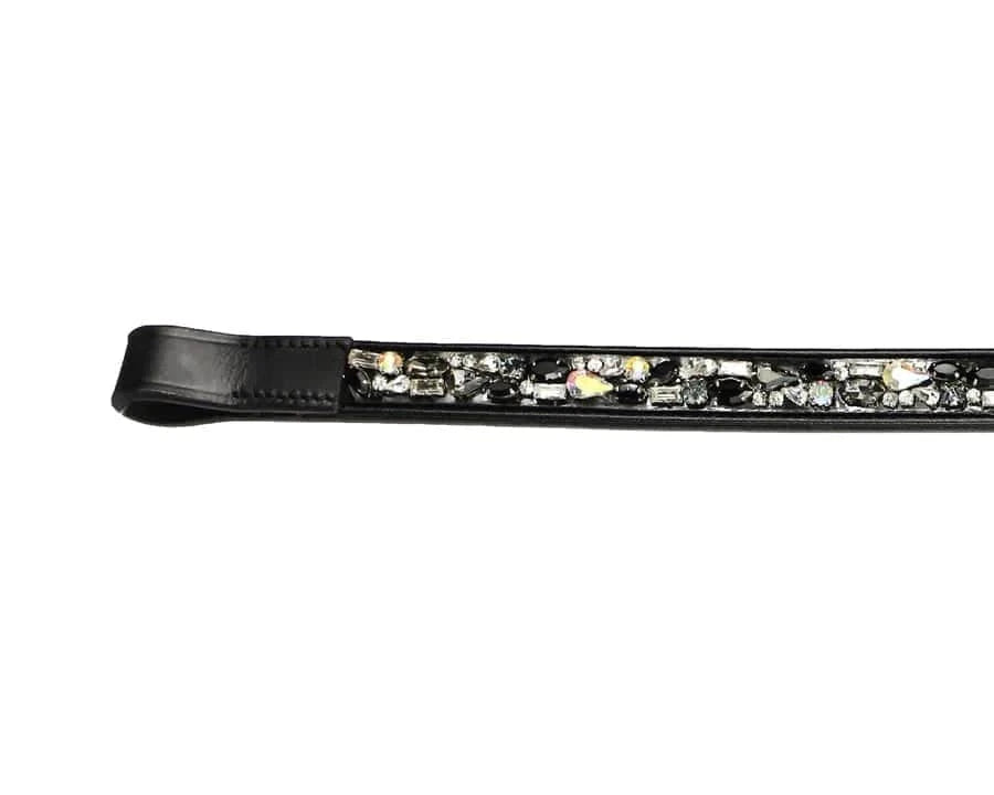 The Grewal Equestrian ICED ONYX DRESSAGE CRYSTAL BROWBAND - Exceptional Equestrian
