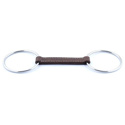 Jump'In Loose ring flat Leather bit (90mm rings)