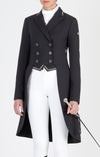 Black Equiline Tailcoat with Chain ball embroidery on the collar, bottom and back. And Rhinestone buttons