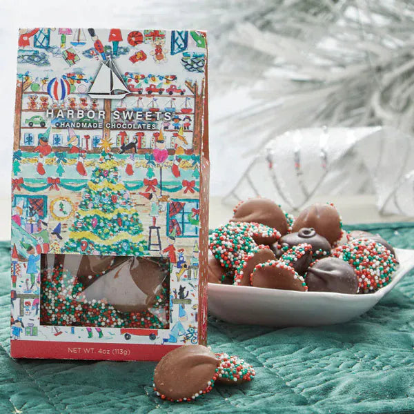 Harbor Sweets - Holiday Sprinkled Chocolate Nonpareils - 4 oz