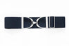 ELLANY - NAVY - 2" SILVER STIRRUP ELASTIC BELT - Exceptional Equestrian 