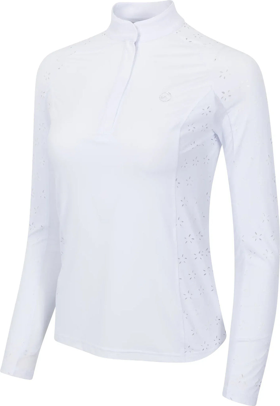 Kathryn Lily Equestrian - SunPetal Long Sleeve White Show Shirt - Adult