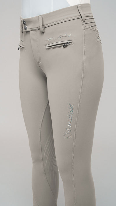Sand Colored w/ Crystal Leaf Knee Patch Breeches