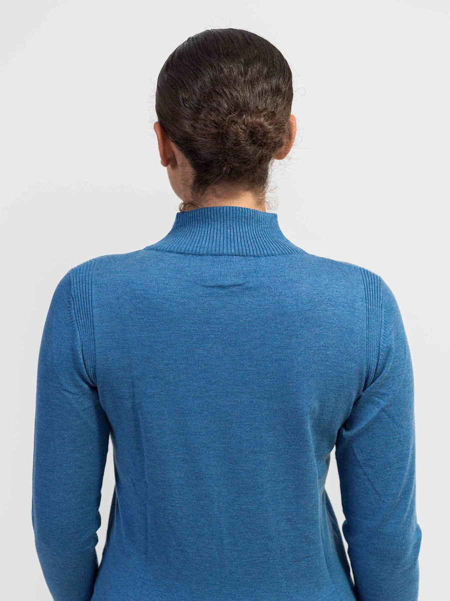 Stone Blue Turtleneck Sweater w/ tone on tone Samshield logo