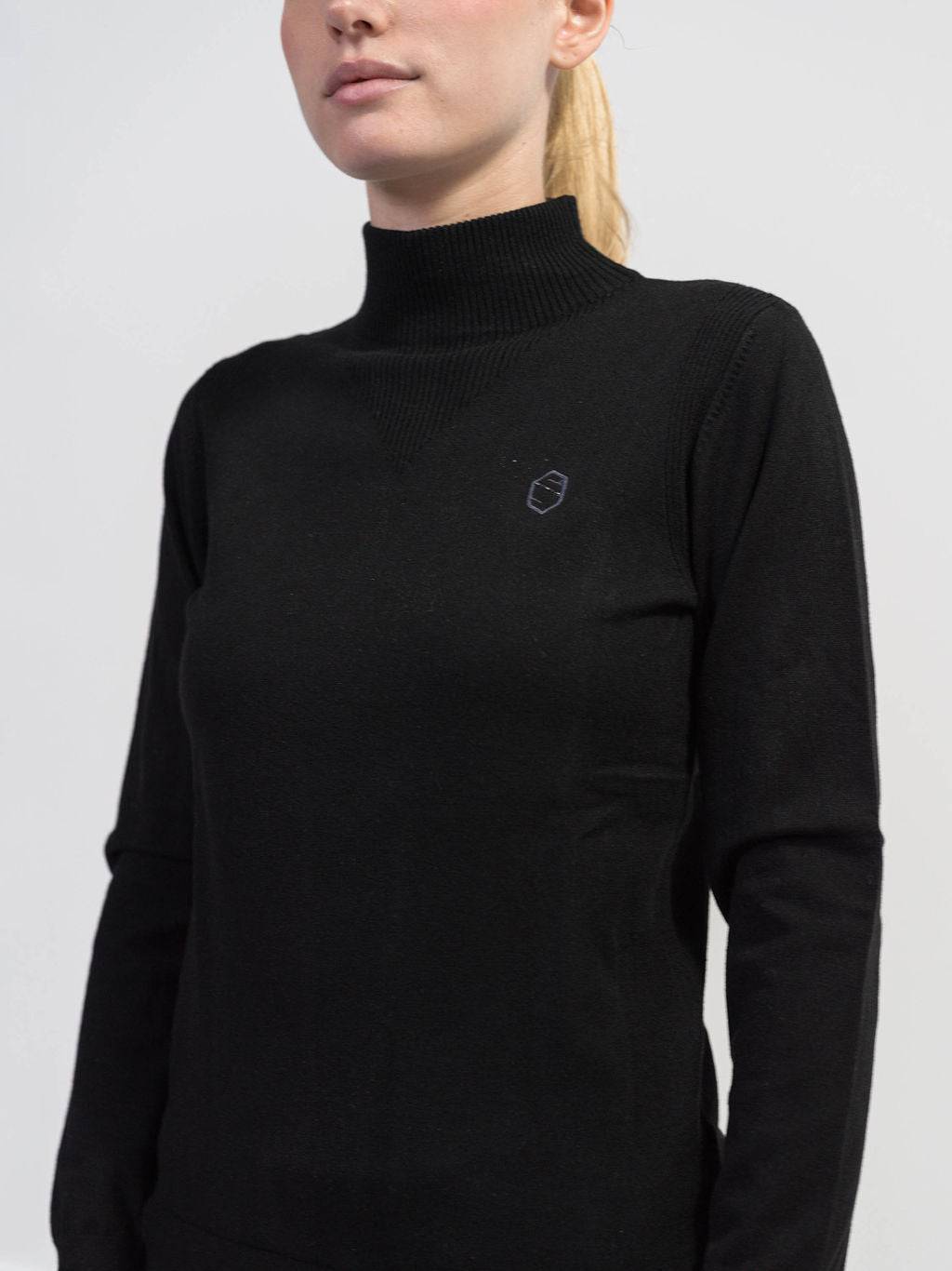 Black Stone Blue Turtleneck Sweater w/ tone on tone Samshield logo