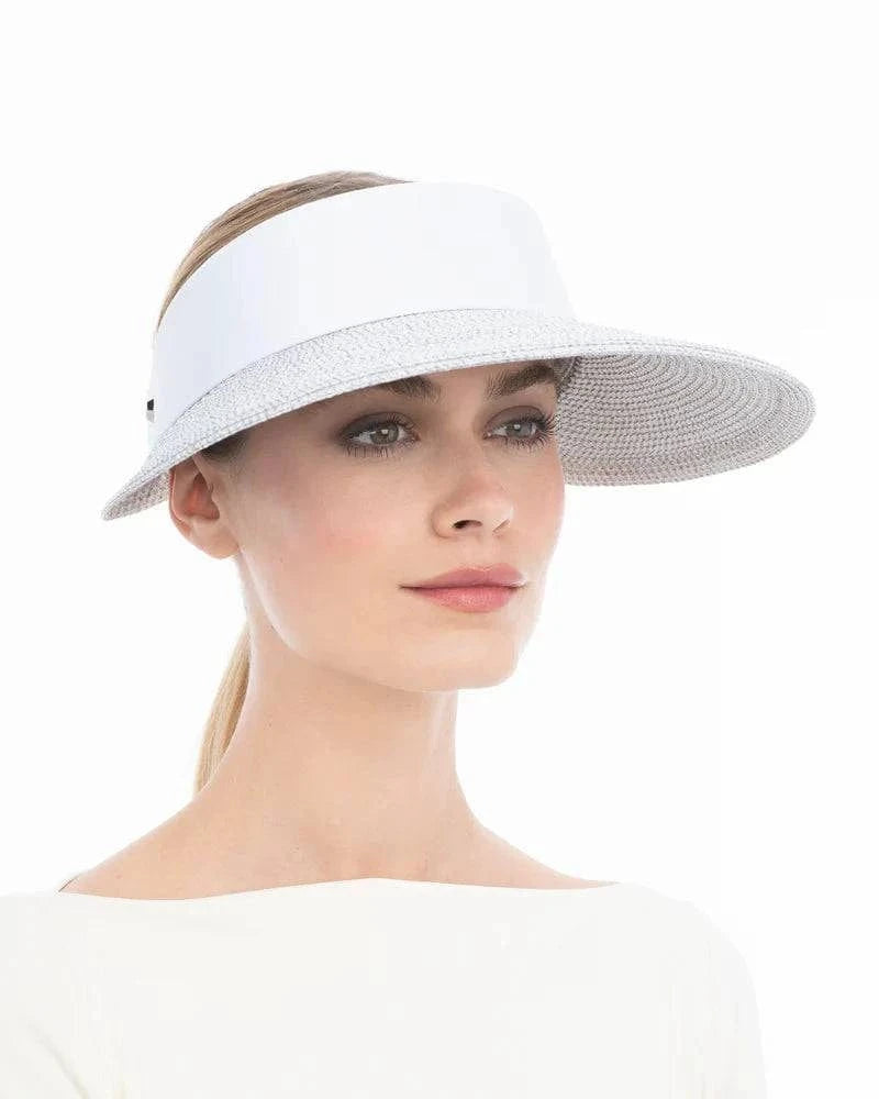 Eric Javits Women\'s Blue White Striped UPF50+ Champ Visor Sun Hat Eric Javits Women main image 4