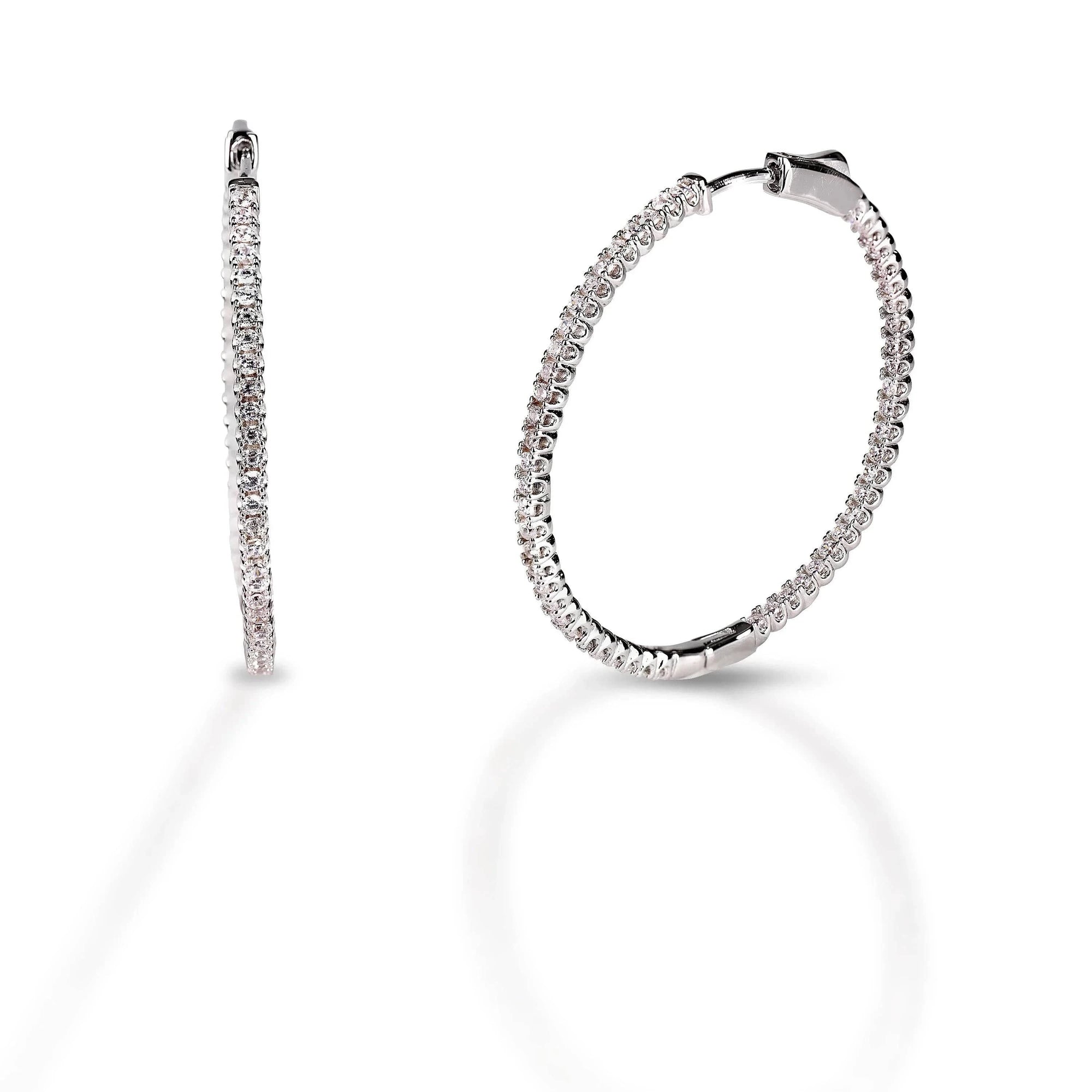 KELLY HERD ETERNITY CLEAR CZ HOOP EARRINGS 40MM - Exceptional Equestrian