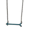 KELLY HERD BLACK RHODIUM ARROW NECKLACE WITH TURQUOISE STONES - Exceptional Equestrian 