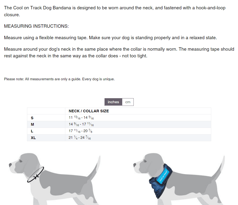 Back on Track - Cool on Track® Cooling Dog Bandana - Exceptional Equestrian