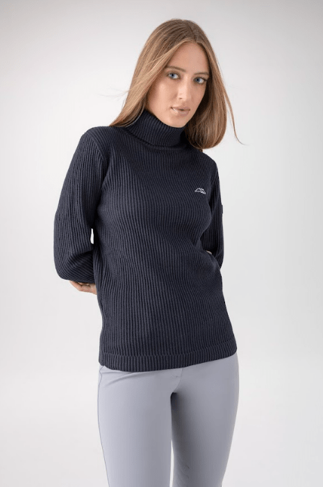 Equiline - Nicole - Women's Warm Tech-Cotton Blend Sweater - Blue - FW24 ALL SALES FINAL