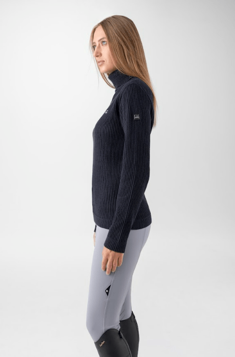 Equiline - Nicole - Women's Warm Tech-Cotton Blend Sweater - Blue - FW24 ALL SALES FINAL