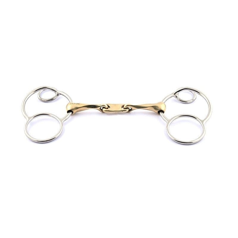 Jump'In Twisted German 3 ring bit with a flat