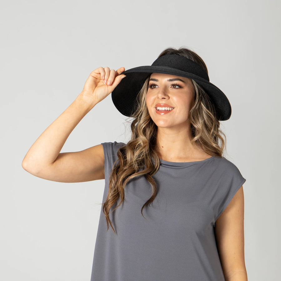 San Diego Hat Co. - Women's Ultrabraid Visor with Bow