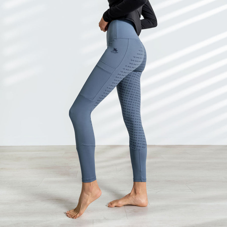 Hi-Rise Equestrian Tights "Smoked Blue"