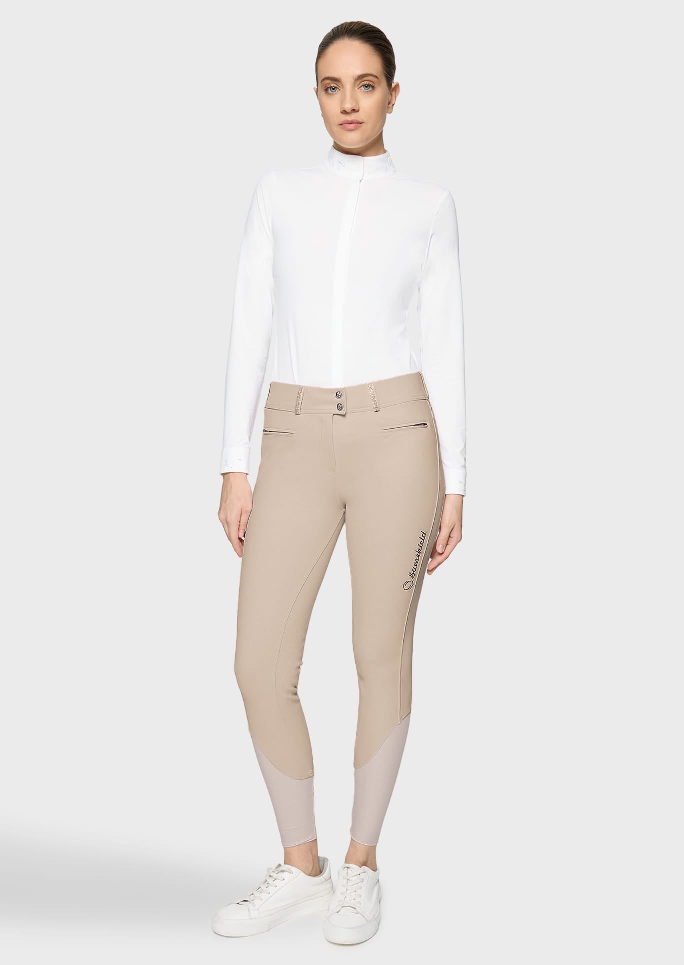 Samshield - FW26 - CLARA CRYSTAL FABRIC BREECHES - KNEE GRIP - SAND ONLY