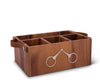 Vagabond House - Horse Bits Leather Handles Flatware Caddy