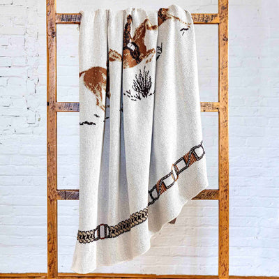 In2Green - Equestrian Full Gallop - Cotton Sustainable Knit Traditional Throw Blanket