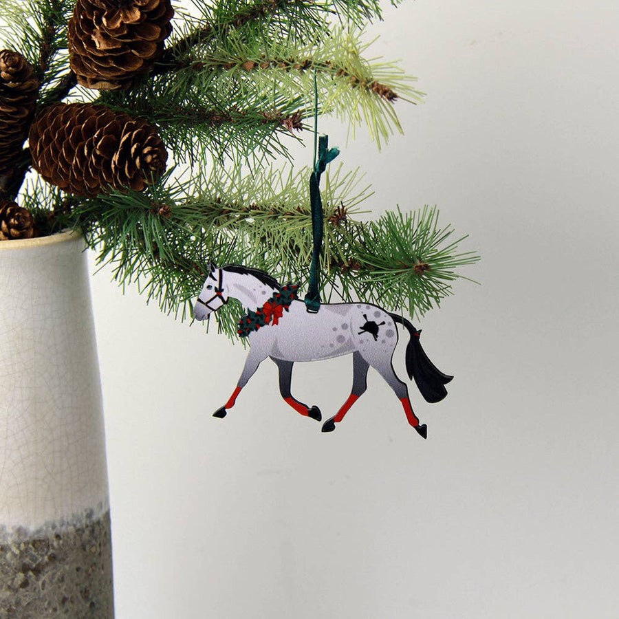 Hunt Seat Paper Co. - Dapple Grey Pony - Horse Ornament Equestrian Holiday Gift - Exceptional Equestrian 