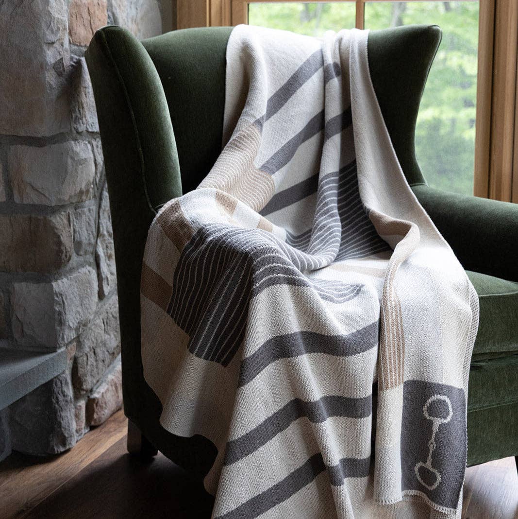 In2Green - Equestrian Stable Stripe Throw Blanket
