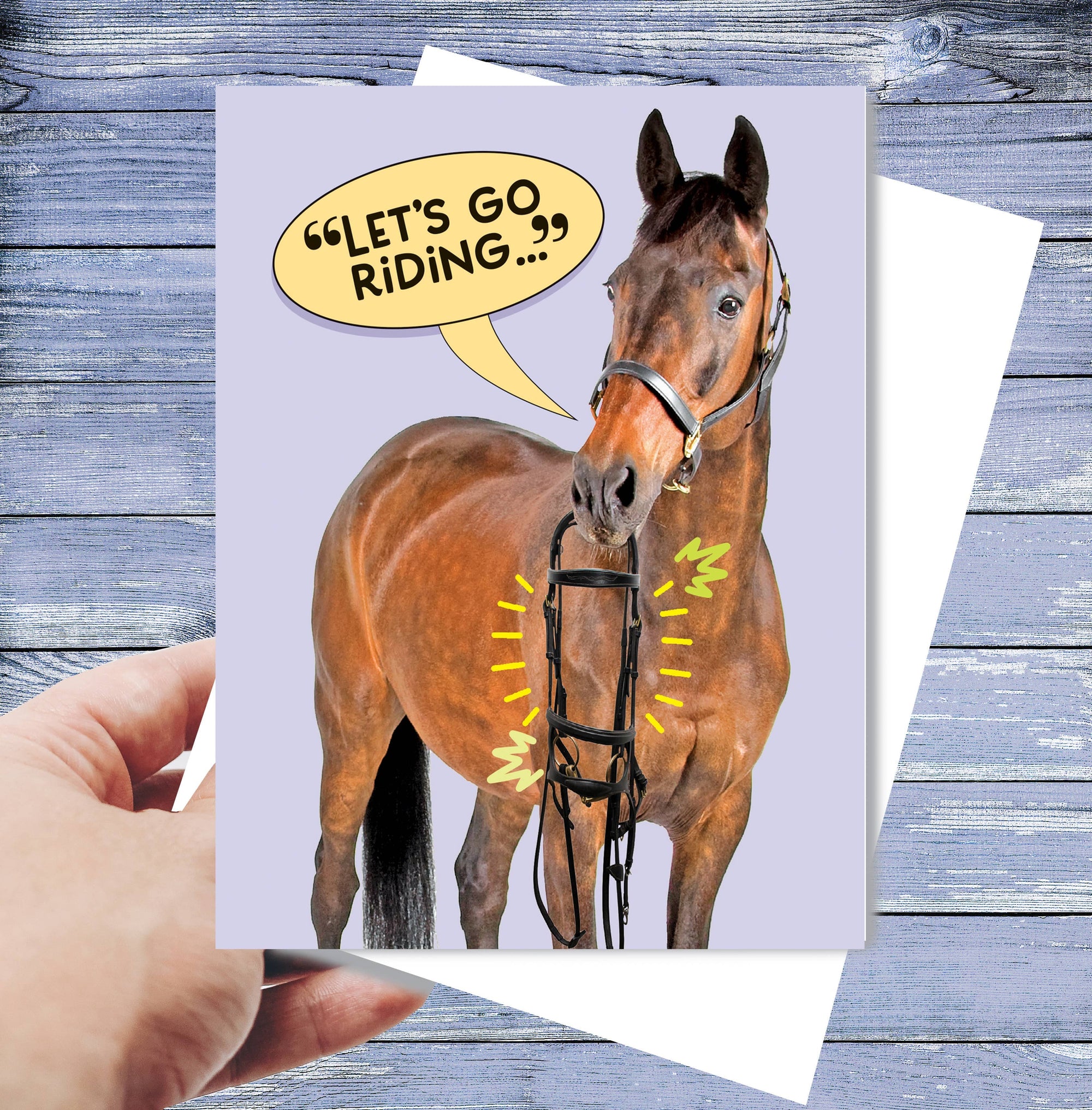 Horse Hollow Press - Horse Greeting Birthday Card / Let's Go Riding Funny Card