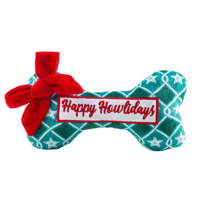 Haute Diggity Dog - Happy Howlidays Bone - Stocking Stuffer Christmas Dog Toy