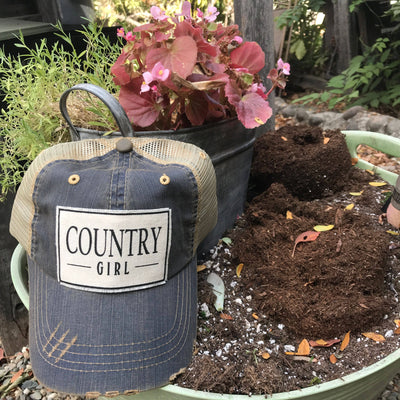 Vintage Life - Country Girl Distressed Trucker Hat Baseball Cap - Exceptional Equestrian