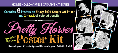 Horse Hollow Press - Pretty Horses Coloring Kit w/ 24-Colored Pencils - Exceptional Equestrian