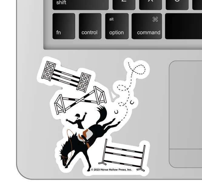 Horse Hollow Press - 3" Tumbler Horse Sticker / Off Course Bucking / WATERPROOF