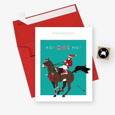 Hunt Seat Paper Co. - Ho! Ho! Ho! Equestrian Horse Christmas Card - Exceptional Equestrian