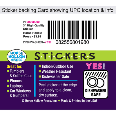 Horse Hollow Press - 3" Tumbler Horse Sticker / Off Course Bucking / WATERPROOF