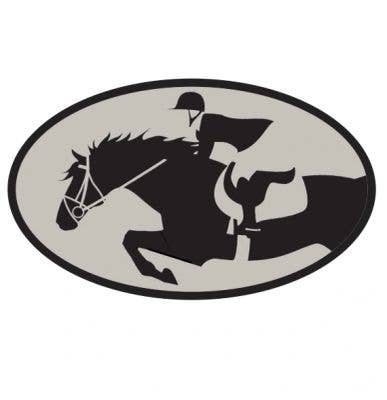 Horse Hollow Press - Oval Equestrian Horse Sticker: Grand Prix Jumper - Exceptional Equestrian 
