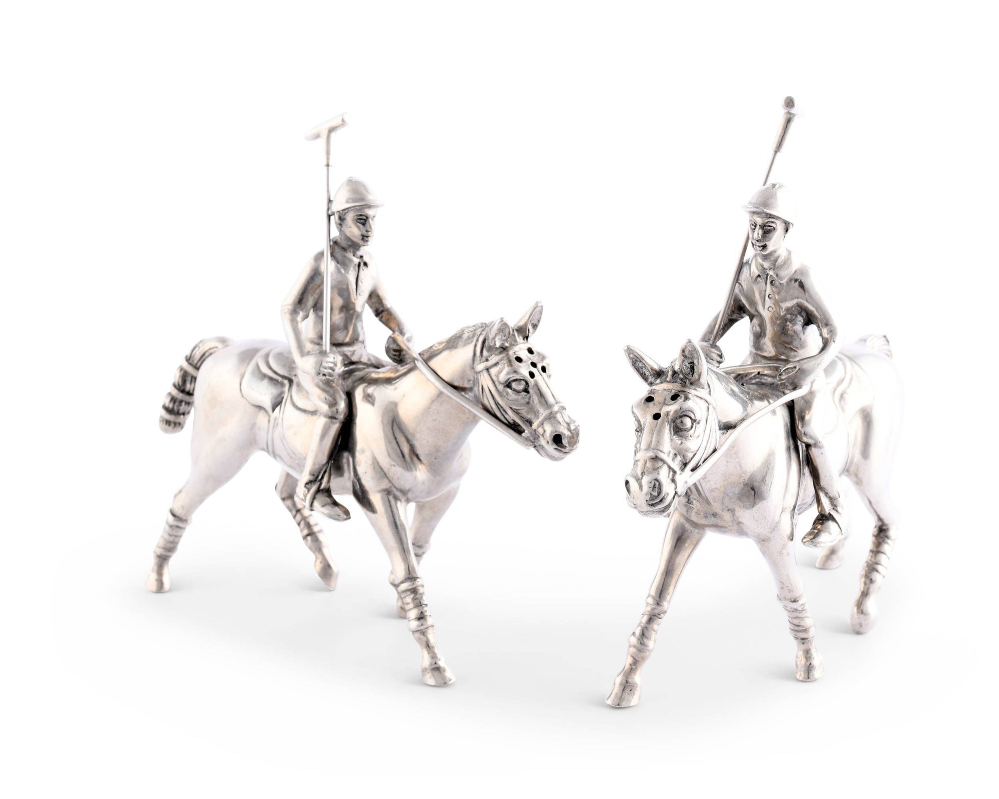 Vagabond House - Pewter Polo Player Salt & Pepper Set - Exceptional Equestrian