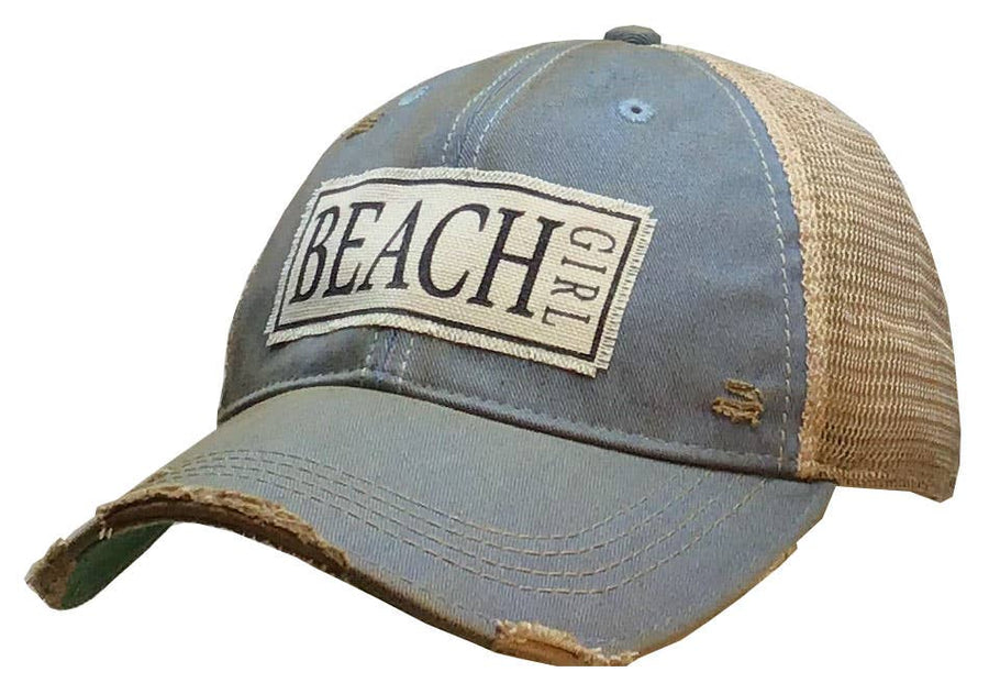 Vintage Life - Beach Girl Distressed Trucker Hat Baseball Cap